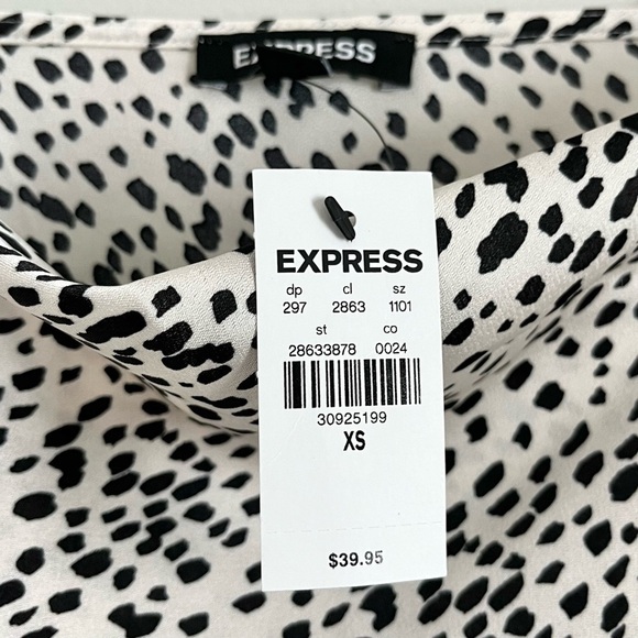 NWT Express Cowl Neck Polka Dot Cami Top Black and White Size XS - Picture 8 of 9